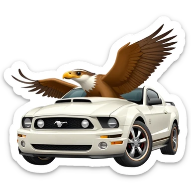 Mustang with a falcon sticker