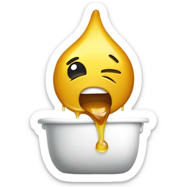 Happy face vomiting honey sticker