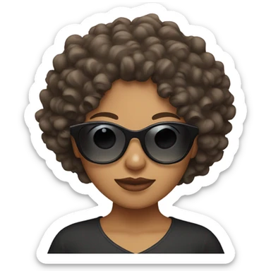 Curly haired girl with sunglasses sticker