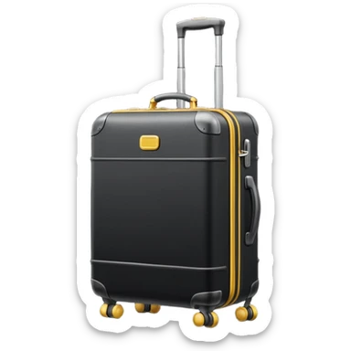 A compact rolling suitcase with a telescopic handle sticker