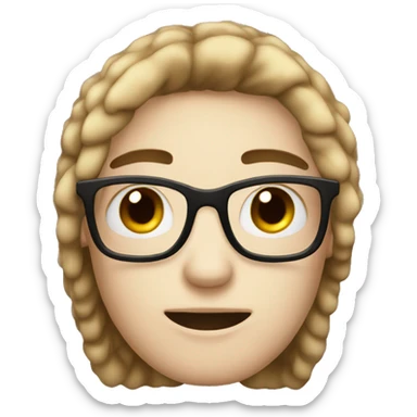 emo nerd with dark brown eyes and light skin  sticker