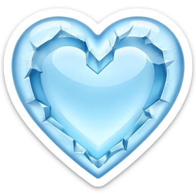 a ice blue heart carved from a glacier sticker