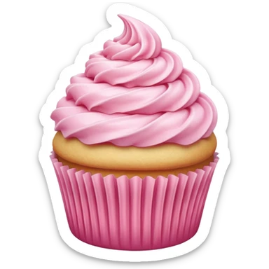 super realistic vanilla cupcake with pink frosting sticker