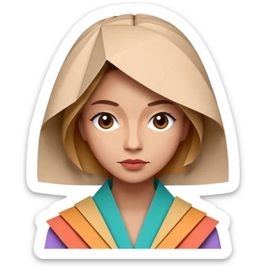 Street Origami Folder woman sticker