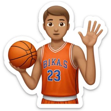 guy pretend shooting a basketball sticker