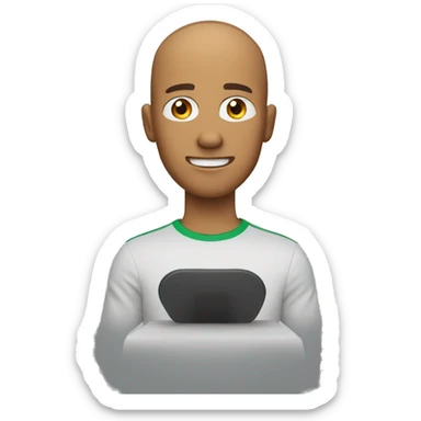 sporty man gives a speech sticker