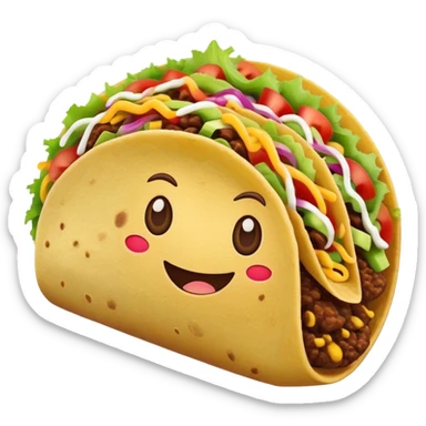 Taco with a face  sticker