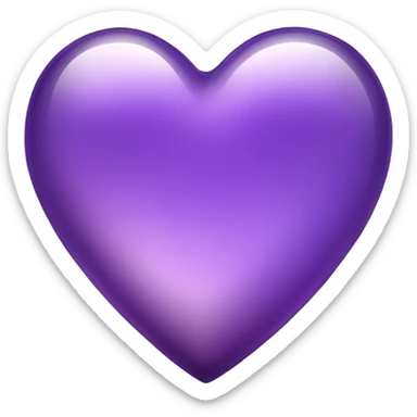 Shiny glass violet heart  sticker