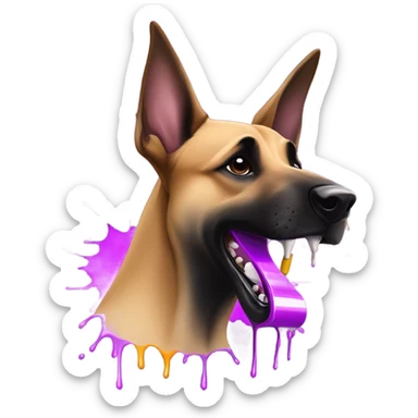 malinois artist purple sticker