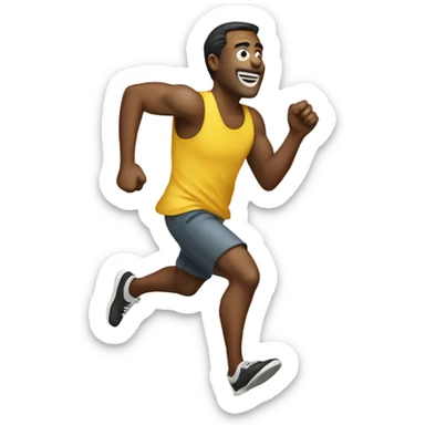 Man runing for money sticker