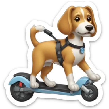 Un chien sur une trottinette électrique sticker
