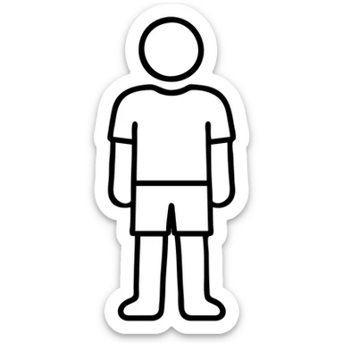 Outline icon of person in casual outfit, standing sticker