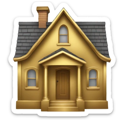 A simple house of solid, gleaming gold. sticker