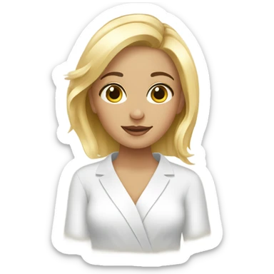 Girl blonde in spa salon sticker