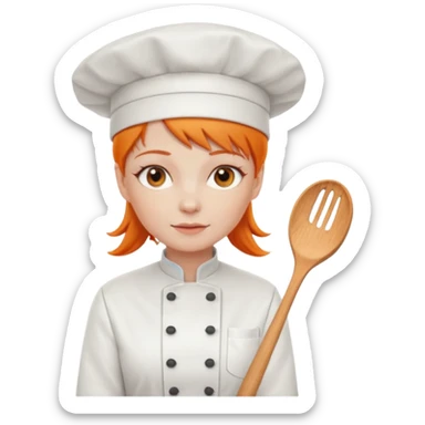 Una chef, pelinaranja de pelo lacio sticker