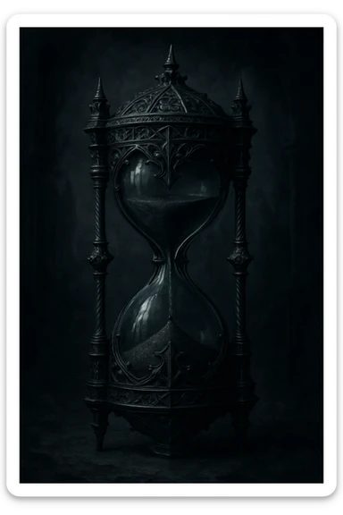 goth black hourglass, dark moody sticker