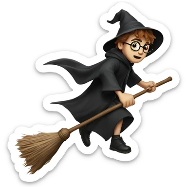 Harry potter on a broomstick sticker
