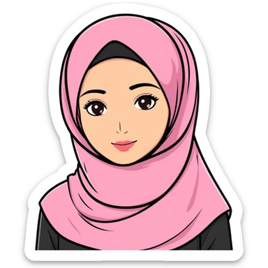 Pink hijab with no face sticker
