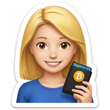 girl with crypto wallet emoji style sticker