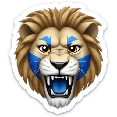 angry lion in israeli colours sticker