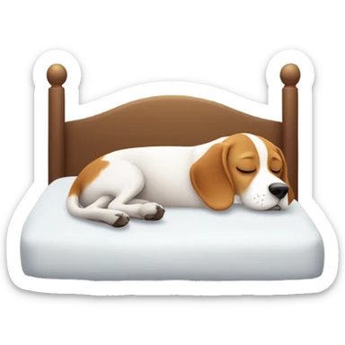 Beagle in king size bed sticker