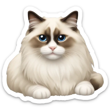 Mitted ragdoll cat sleeping sticker