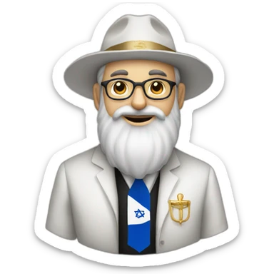 rabbi with payot with the israelian flag sticker