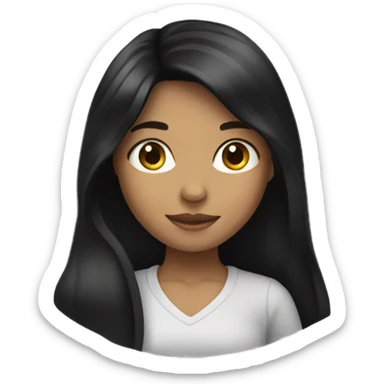 Girl with black hair sticker