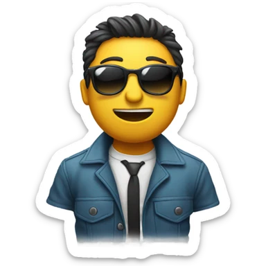 Surprised face with lowering sunglasses sticker