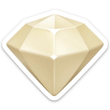 diamond shape carved from ivory. square tilted 45 degrees. full front view sticker