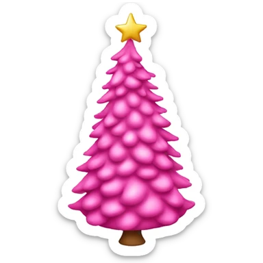 pink Christmas tree sticker