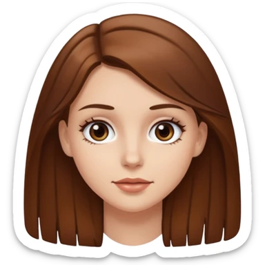chica blanca con cabello y ojos cafes, cabello un poquito mas claro y mas largo y los ojos mas oscuritos pero no tanto sticker