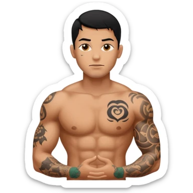 man have more tattoos on his completebody  sticker