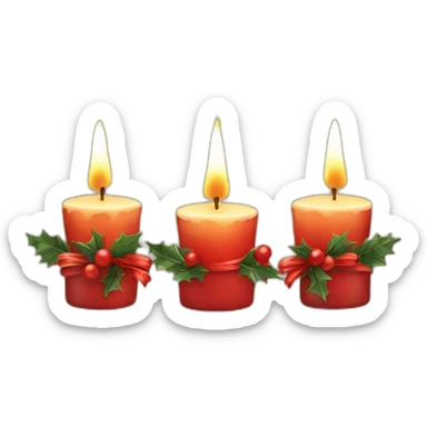christmas candles with decor sticker