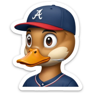 thug duck Atlanta braves cap sticker