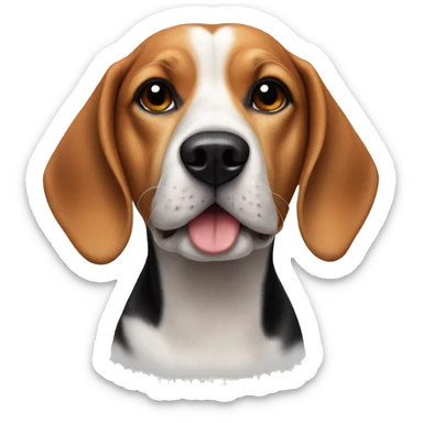 realistic dog beagle portrait close-up sticker