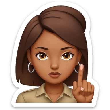 Brown skin girl with middle finger up sticker