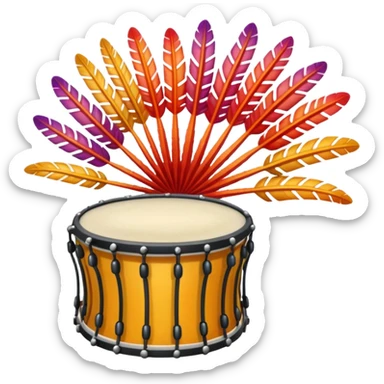feather star playing drum sticker