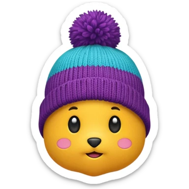 pom pom beanie sticker