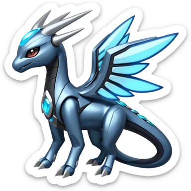 Futuristic Meloetta-Zekrom-Kyurem-Dialga-Suicune-Pteromon-hybrid sticker