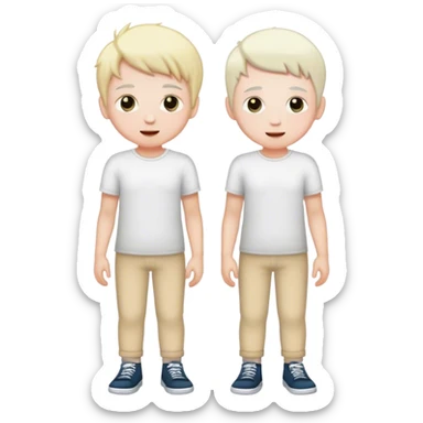 two best friends boys white skin full height sticker