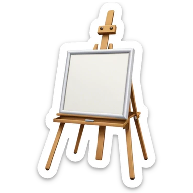 Easel with white canvas sticker