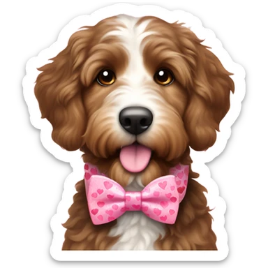 Bernedoodle dressed for Valentine’s Day sticker
