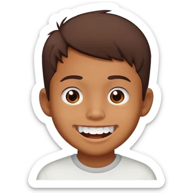 Awkward toothy smile Filipino boy sticker