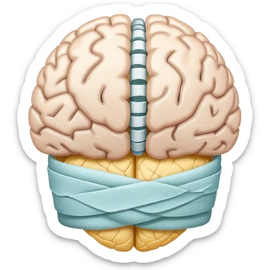 brain wrapped in bandages sticker