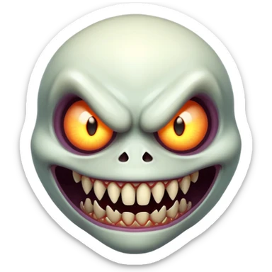 creepy freaky monster face with bizarre features sticker