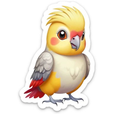 cockatiel bird in love sticker
