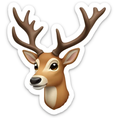 1 antler deer sticker