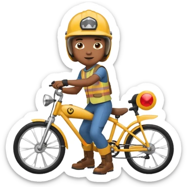 Bike Boy with calling talk emoji  sticker