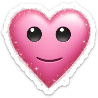 Pink heart with some little sparkle  sticker